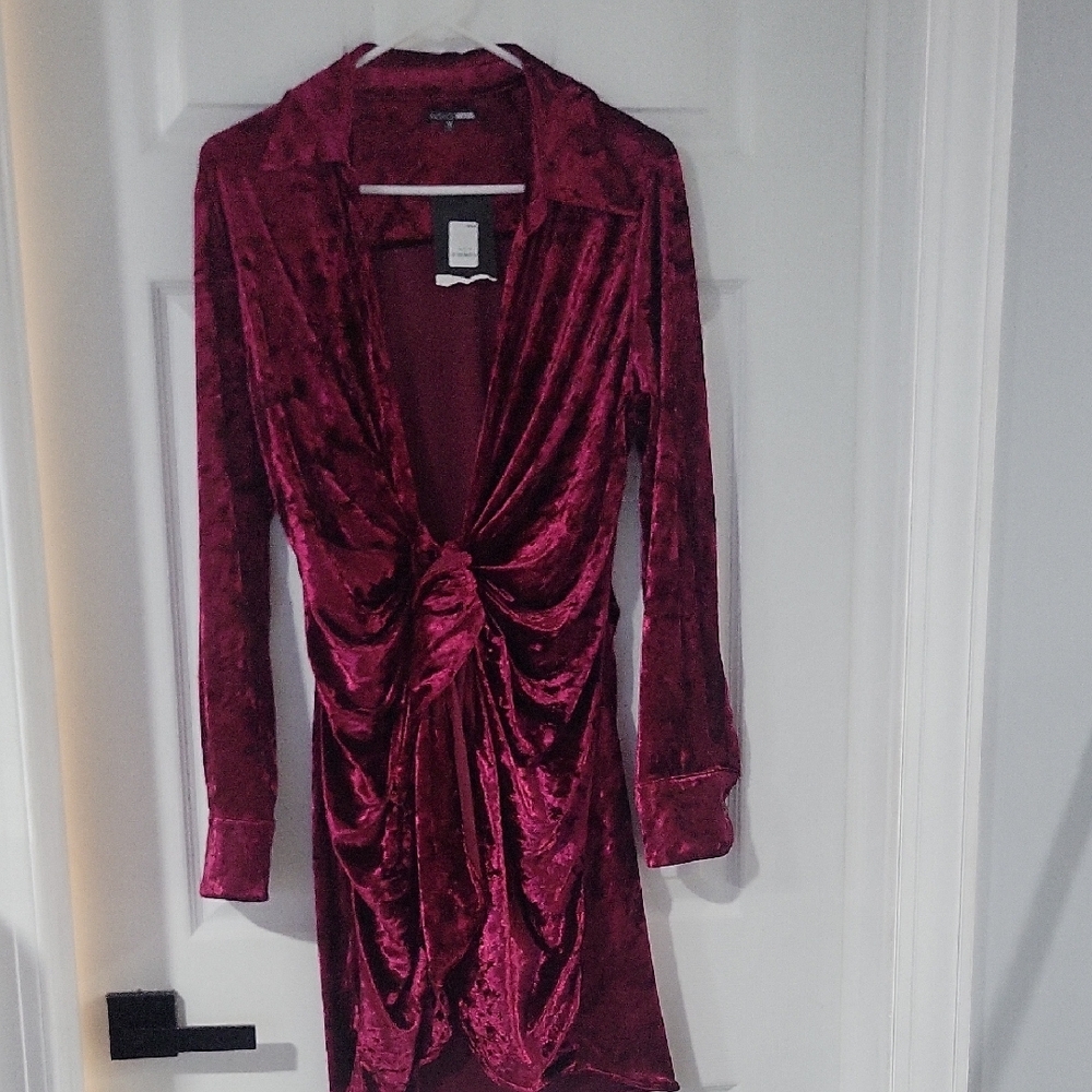 Fashion Nova Red Ruched Bodycon Dress